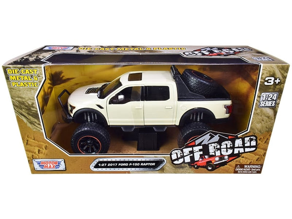 2017 Ford F-150 Raptor Off-Road Pickup Truck Cream 1/24-1/27 Diecast Model Car by Motormax