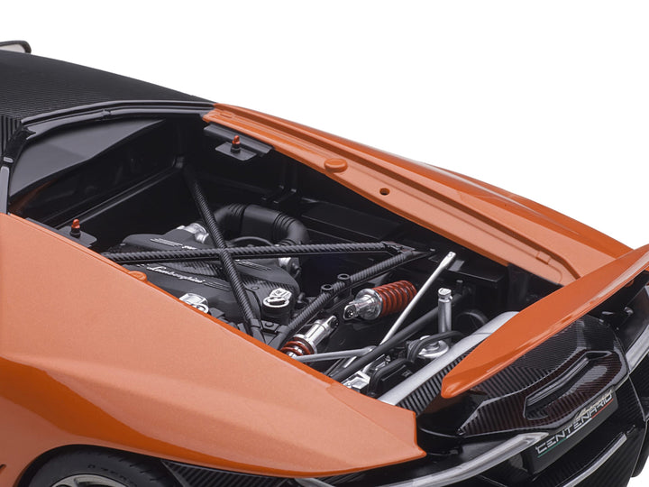 Lamborghini Centenario Arancio Argos / Pearl Orange with Carbon Top 1/18 Model Car by Autoart image 2
