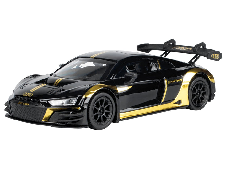 Audi R8 LMS GT3 Black with Gold Stripes and Graphics "Midnight Eclipse" Series 1/24 Diecast Model Car by Motormax image 2