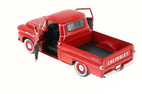 1958 Chevrolet Apache Fleetside Pickup Truck Red 1/24 Diecast Model Car by Motormax image 3