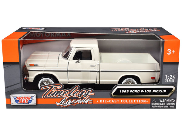 Motormax 1969 Ford F-100 pickup cream Timeless Legends 1:24 79315CRM, product image 1