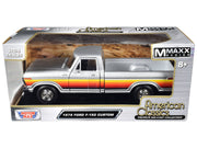 1979 Ford F-150 Custom Pickup Truck Silver Metallic with Side Stripes "American Classics" Series 1/24 Diecast Model Car by Motormax image 3