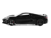 2020 Chevrolet Corvette C8 Stingray Black with Silver Stripes "Timeless Legends" Series 1/24 Diecast Model Car by Motormax image 2