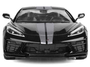 2020 Chevrolet Corvette C8 Stingray Black with Silver Stripes "Timeless Legends" Series 1/24 Diecast Model Car by Motormax image 4