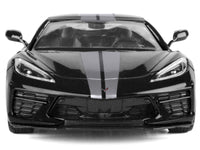 2020 Chevrolet Corvette C8 Stingray Black with Silver Stripes "Timeless Legends" Series 1/24 Diecast Model Car by Motormax image 4