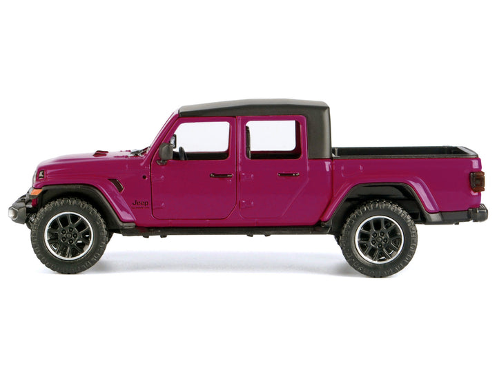 2021 Jeep Gladiator Overland Pickup Truck Purple with Matt Black Top 1/24-1/27 Diecast Model Car by Motormax image 2