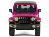 2021 Jeep Gladiator Overland Pickup Truck Purple with Matt Black Top 1/24-1/27 Diecast Model Car by Motormax image 3