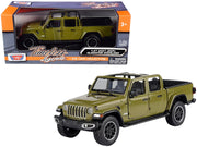 2021 Jeep Gladiator Overland (Open Top) Pickup Truck Matt Green 1/24-1/27 Diecast Model Car by Motormax