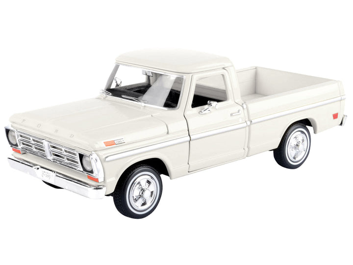 1972 Ford F-100 Pickup Truck Cream "Timeless Legends" Series 1/24 Diecast Model Car by Motormax image 2