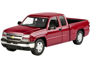 2006 Chevrolet Silverado 1500 Pickup Truck Red Metallic "Die-Cast Collection" Series 1/25 Diecast Model Car by Motormax image 2