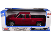 2006 Chevrolet Silverado 1500 Pickup Truck Red Metallic "Die-Cast Collection" Series 1/25 Diecast Model Car by Motormax image 3