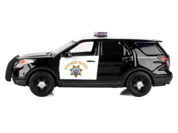 2015 Ford Police Interceptor Utility "California Highway Patrol" Black and White "Law Enforcement and Public Service" Series 1/43 Diecast Model Car by Motormax image 2