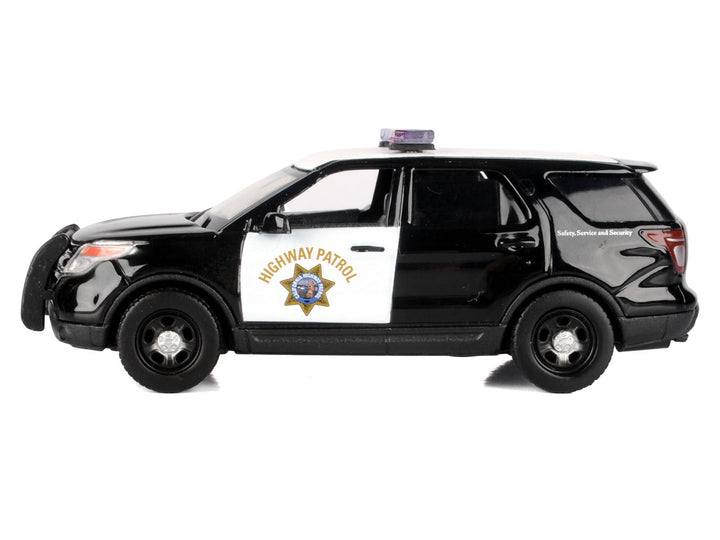 2015 Ford Police Interceptor Utility "California Highway Patrol" Black and White "Law Enforcement and Public Service" Series 1/43 Diecast Model Car by Motormax image 2