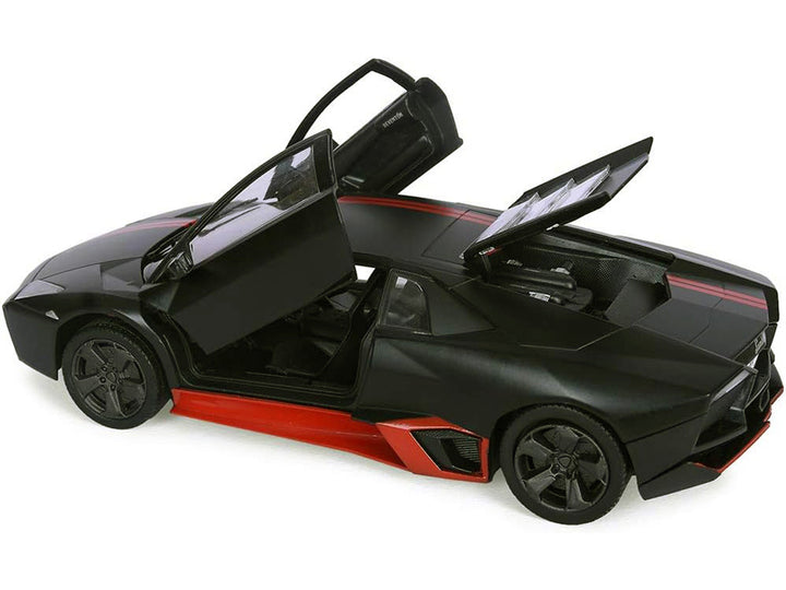 Lamborghini Reventon Matt Black with Red Stripes "Satin Paint" Series 1/24 Diecast Model Car by Motormax image 2