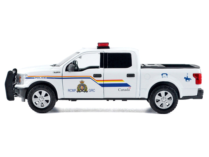 2019 Ford F-150 Lariat Crew Cab Pickup Truck "Royal Canadian Mounted Police" White with Flashing Light Bar and Front and Rear Lights and Sounds "Law Enforcement and Public Service" Series 1/24-1/27 Diecast Model Car by M image 2