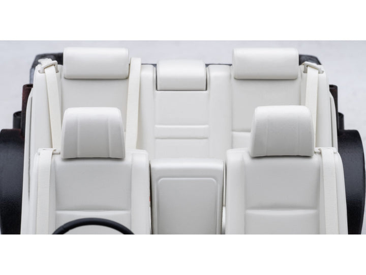 Toyota Century Open Car Convertible RHD (Right Hand Drive) Black with White Interior 1/18 Model Car by Autoart image 2