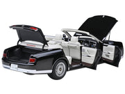 Toyota Century Open Car Convertible RHD (Right Hand Drive) Black with White Interior 1/18 Model Car by Autoart image 3