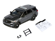 2022 Ford Police Interceptor Utility Dark Gray Metallic "Builder's Kit" with Flashing Light Bar and Front and Rear Lights and Sounds 1/24 Diecast Model Car by Motormax image 2
