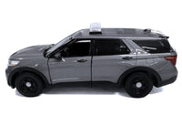 2022 Ford Police Interceptor Utility Dark Gray Metallic "Builder's Kit" with Flashing Light Bar and Front and Rear Lights and Sounds 1/24 Diecast Model Car by Motormax image 3