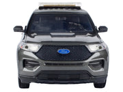 2022 Ford Police Interceptor Utility Dark Gray Metallic "Builder's Kit" with Flashing Light Bar and Front and Rear Lights and Sounds 1/24 Diecast Model Car by Motormax image 5