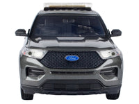 2022 Ford Police Interceptor Utility Dark Gray Metallic "Builder's Kit" with Flashing Light Bar and Front and Rear Lights and Sounds 1/24 Diecast Model Car by Motormax image 5