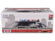 2022 Ford Police Interceptor Utility Black and White "Builder's Kit" with Flashing Light Bar and Front and Rear Lights and Sounds 1/24 Diecast Model Car by Motormax image 3