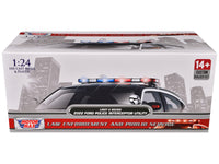 2022 Ford Police Interceptor Utility Black and White "Builder's Kit" with Flashing Light Bar and Front and Rear Lights and Sounds 1/24 Diecast Model Car by Motormax image 3