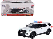 2022 Ford Police Interceptor Utility Plain White "Builder's Kit" with Flashing Light Bar and Front and Rear Lights and Sounds 1/24 Diecast Model Car by Motormax image 3