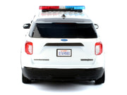 2022 Ford Police Interceptor Utility Plain White "Builder's Kit" with Flashing Light Bar and Front and Rear Lights and Sounds 1/24 Diecast Model Car by Motormax image 5