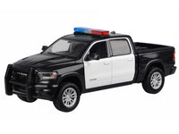 2019 RAM 1500 Laramie Crew Cab Pickup Truck Black and White with Flashing Light Bar and Front and Rear Lights and Sounds 1/24-1/27 Diecast Model Car by Motormax image 2
