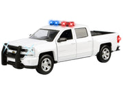 2017 Chevrolet Silverado 1500 LT Z71 Crew Cab Pickup Truck White with Flashing Light Bar and Front and Rear Lights and Sounds 1/24-1/27 Diecast Model Car by Motormax image 2