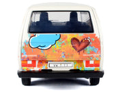 Volkswagen Type 2 (T3) Van White Metallic with Graffiti Graphics 1/24 Diecast Model Car by Motormax image 3