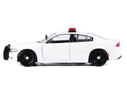 2023 Dodge Charger Pursuit Police Car Unmarked White with Flashing Light Bar Front and Rear Lights and 2 Sounds "Builder's Kit" 1/24 Diecast Model Car by Motormax image 2