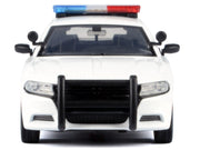 2023 Dodge Charger Pursuit Police Car Unmarked White with Flashing Light Bar Front and Rear Lights and 2 Sounds "Builder's Kit" 1/24 Diecast Model Car by Motormax image 3