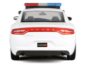 2023 Dodge Charger Pursuit Police Car Unmarked White with Flashing Light Bar Front and Rear Lights and 2 Sounds "Builder's Kit" 1/24 Diecast Model Car by Motormax image 4