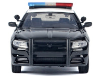 2023 Dodge Charger Pursuit Police Car "California Highway Patrol (CHP)" Black and White with Flashing Light Bar and Front and Rear Lights and Sounds 1/24 Diecast Model Car by Motormax image 3
