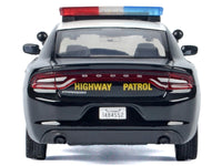 2023 Dodge Charger Pursuit Police Car "California Highway Patrol (CHP)" Black and White with Flashing Light Bar and Front and Rear Lights and Sounds 1/24 Diecast Model Car by Motormax image 4