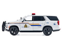 2025 Chevrolet Tahoe PPV "RCMP (Royal Canadian Mounted Police)" White with Stripes with Flashing Light Bar and Front and Rear Lights and Sounds 1/24 Diecast Model Car by Motormax image 2