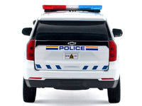 2025 Chevrolet Tahoe PPV "RCMP (Royal Canadian Mounted Police)" White with Stripes with Flashing Light Bar and Front and Rear Lights and Sounds 1/24 Diecast Model Car by Motormax image 3