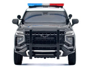 2025 Chevrolet Tahoe PPV "CHP (California Highway Patrol)" Black and White with Flashing Light Bar and Front and Rear Lights and Sounds 1/24 Diecast Model Car by Motormax image 3