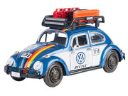 1966 Volkswagen Beetle Off Road #1718 Blue Metallic and White with German Flag Stripes and Roof Rack Accessories 1/24 Diecast Model Car by Motormax image 2