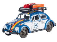 1966 Volkswagen Beetle Off Road #1718 Blue Metallic and White with German Flag Stripes and Roof Rack Accessories 1/24 Diecast Model Car by Motormax image 2