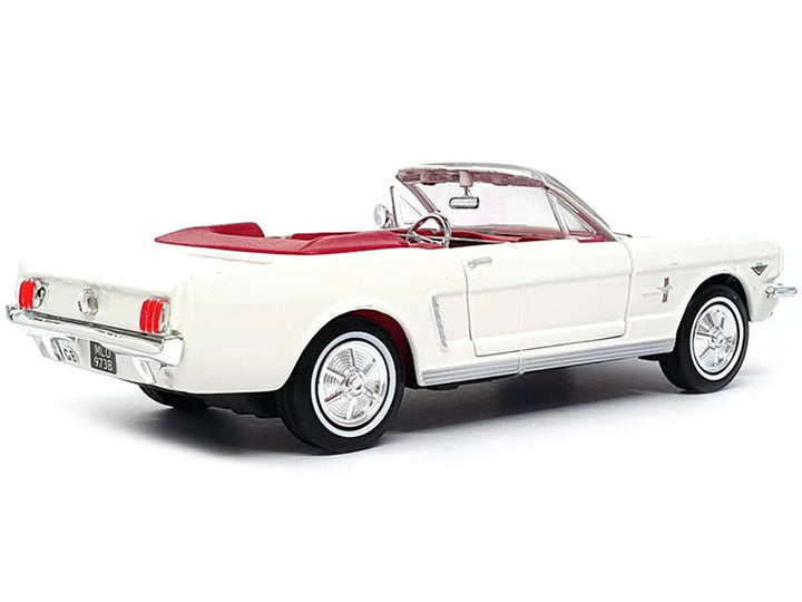 1964 1/2 Ford Mustang Convertible White with Red Interior James Bond 007 "Goldfinger" (1964) Movie "James Bond Collection" Series 1/24 Diecast Model Car by Motormax image 2
