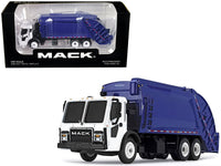 First Gear Mack LR McNeilus rear-load refuse truck blue and white 1:87 HO 80-0352, view 1