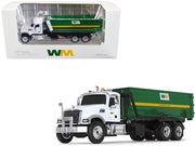 Mack Granite MP Refuse Garbage Truck with Tub-Style Roll-Off Container "Waste Management" White and Green 1/87 (HO) Diecast Model by First Gear image 3