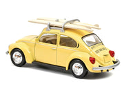 1973 Volkswagen Beetle 1303 Pastel Yellow with Roof Rack and 2 Surfboards 1/43 Diecast Model Car by Norev image 2