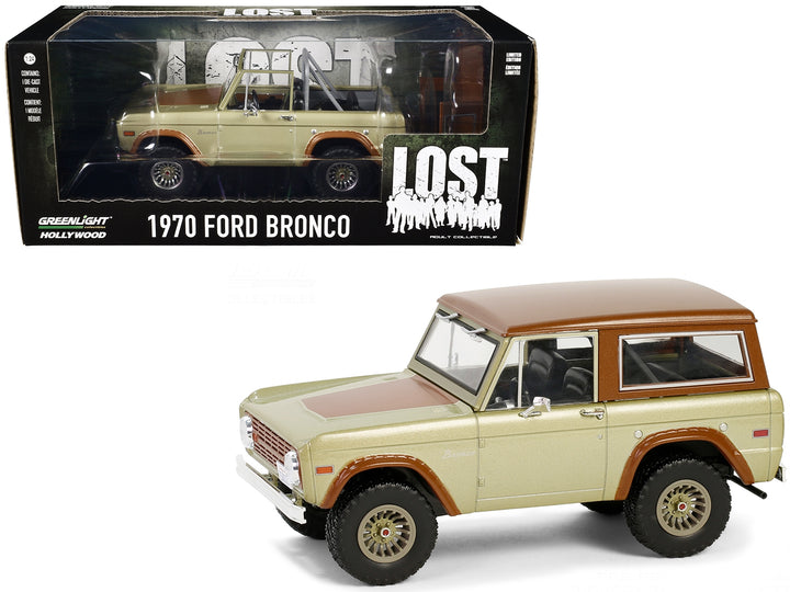 1970 Ford Bronco Gold Metallic with Brown Hood and Top "Lost" (2004-2010) TV Series "Hollywood" Series 20 1/24 Diecast Model Car by Greenlight image 2