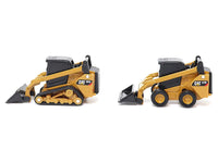 CAT Caterpillar 272D2 Skid Steer Loader Yellow and CAT Caterpillar 297D2 Compact Track Loader Yellow Set of 2 pieces 1/64 Diecast Models by Diecast Masters image 2