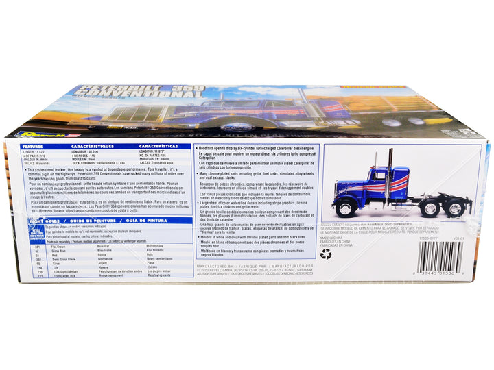 Level 4 Model Kit Peterbilt 359 Conventional Truck Tractor (without Trailer) "Historic Series" 1/25 Scale Model by Revell image 2