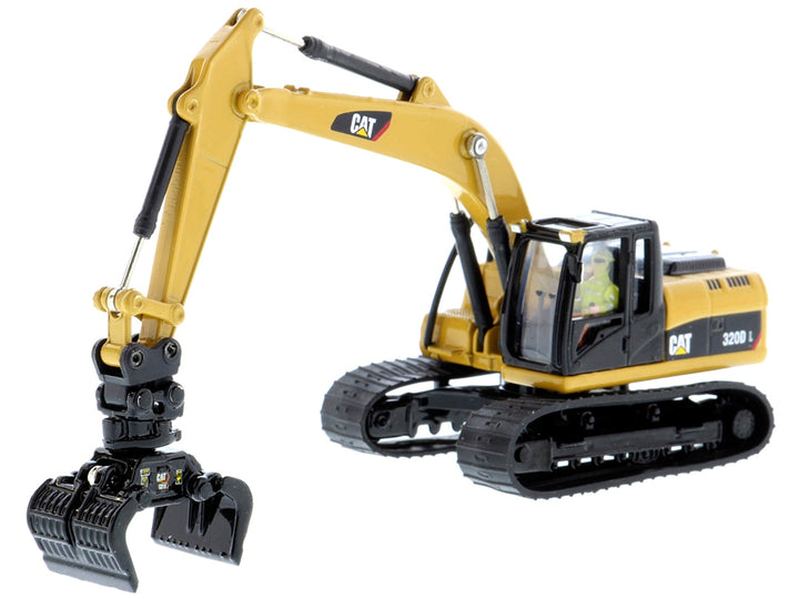 CAT Caterpillar 320D L Hydraulic Excavator with Multiple Work Tools and Operator "High Line" Series 1/87 (HO) Scale Diecast Model by Diecast Masters image 2